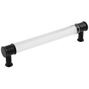Hickory Hardware Midway 6-5/16 Inch (160mm) Center to Center Clear Acrylic Bar Cabinet Handle / Drawer Pull Crysacrylic / Matte Black
