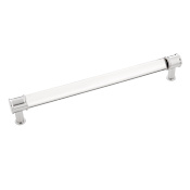Hickory Hardware Midway 8-13/16 Inch (224mm) Center to Center Clear Acrylic Bar Cabinet Handle / Drawer Pull Crysacrylic with Chrome