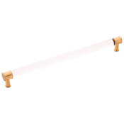Hickory Hardware Midway 12 Inch Center to Center Modern Acrylic Bar Cabinet Pull / Drawer Handle Crysacrylic with Brushed Golden Brass