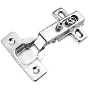 Hickory Hardware Full Overlay Concealed Euro Cabinet Door Hinge with 105 Degree Opening Angle and Self Close Function - Pack of 10 Polished Nickel