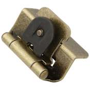 Hickory Hardware 1/2 Inch Overlay Wrap Cabinet Door Hinge with 170 Degree Opening Angle and Self Close Function - Pair Antique Brass