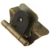 Hickory Hardware 1-1/4 Inch Overlay Wrap Cabinet Door Hinge with 170 Degree Opening Angle and Self Close Function - Pair Antique Brass