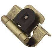 Hickory Hardware 1/2 Inch Overlay Wrap Cabinet Door Hinge with 170 Degree Opening Angle and Self Close Function - Pack of 20 Antique Brass