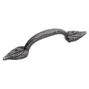 Hickory Hardware Touch of Spring 3" Center to Center Arch Bow Cabinet Handle / Drawer Pull with Leaf Feet Vibra Pewter