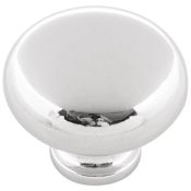 Hickory Hardware Pack of 10 - Cottage 1-1/4" Country Farmhouse Classic Round Smooth Mushroom Cabinet Knobs / Drawer Knobs Chrome