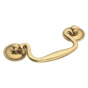 Hickory Hardware Manor House 3 Inch Center to Center Traditional Drop Bail Drawer Pull Lancaster Hand Polished