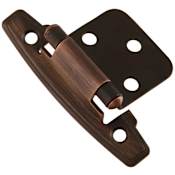 Hickory Hardware Inset Surface Mount Cabinet Door Hinge with 170 Degree Opening Angle and Self Close Function - Pack of 20 Vintage Bronze