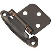 Hickory Hardware Variable Overlay Traditional Cabinet Door Hinge with 170 Degree Opening Angle and Self Close Function - Pack of 20 Oil-Rubbed Bronze Highlighted