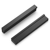 Hickory Hardware Streamline 3-3/4" Center to Center Sleek Linear Flush Mount Solid Cabinet Handle / Solid Drawer Pull Flat Onyx