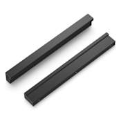 Hickory Hardware Streamline 5-1/16" (128mm) Center to Center Modern Sleek Flush Mount Solid Cabinet Handle / Solid Drawer Pull Flat Onyx