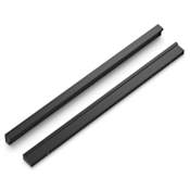 Hickory Hardware Streamline Pack of (5) 8-13/16" Center to Center Linear Flush Mount Cabinet Handle Flat Onyx