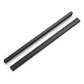 Hickory Hardware Streamline 12" (305mm) Center to Center Sleek Modern Flush Mount Solid Cabinet Handle / Solid Drawer Pull Flat Onyx