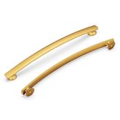 Hickory Hardware American Diner 8-13/16" (224mm) Center to Center Arched Bar Retro Classic Cabinet Handle / Drawer Pull Brushed Golden Brass
