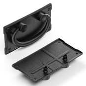 Hickory Hardware Old Mission 1-1/2" Center to Center Rustic Drop Bail Drawer Pull with Backplate Mist Antique