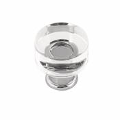 Hickory Hardware Midway 1" Chic Acrylic Clear Round Button Cabinet Knob / Drawer Knob Crysacrylic/Chrome