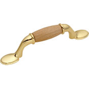 Hickory Hardware Gladstone 3" Center to Center Wood Insert Rustic Cabinet Handle / Drawer Pull Natural Maple