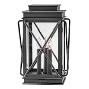 Hinkley Lighting Montecito 12v 10.5w 3 Light 19" Tall Pier Mount Post Light with LED Bulbs Included Museum Black