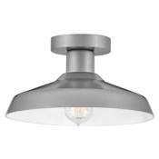 Hinkley Lighting Forge 12" Wide Semi-Flush Coastal Elements Outdoor Ceiling Fixture Antique Brushed Aluminum