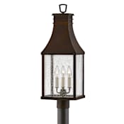 Hinkley Lighting Beacon Hill 3 Light 26.25" Tall Heritage Post Light Blackened Copper