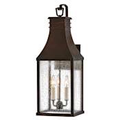 Hinkley Lighting Beacon Hill 3 Light 26.25" Tall Heritage Outdoor Wall Sconce Blackened Copper