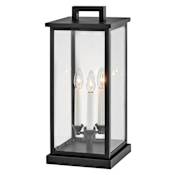 Hinkley Lighting Weymouth 12v 10.5w 3 Light 20" Tall Pier Mount Post Light with LED Bulbs Included Black