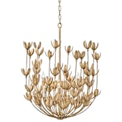 Hinkley Lighting Flora 6 Light 26" Wide Lisa McDennon Taper Candle Chandelier with Handmade Blooms Burnished Gold