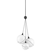 Hinkley Lighting Skye 3 Light 18" Wide Multi Light Pendant with Glass Shades Black / Cased Opal