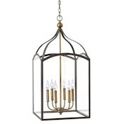 Hinkley Lighting Clarendon 6 Light 16" Wide Full Sized Lantern Pendant with Clear Glass Panels Bronze