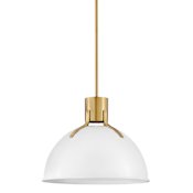 Hinkley Lighting Argo 1 Light 20" Wide Pendant with LED Bulb Included Polished White / Lacquered Brass