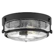 Hinkley Lighting Harper 3 Light 16" Wide Flush Mount Drum Ceiling Fixture with Clear Seedy Glass Shade Black