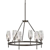 Hinkley Lighting Ana 6 Light 30" Wide Chandelier with Faceted Crystal Shades Black Oxide