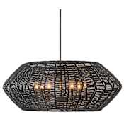 Hinkley Lighting Luca 7 Light 36" Wide Lisa McDennon Pendant / Semi-Flush Ceiling Fixture with Woven Shade Black