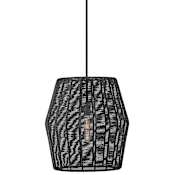 Hinkley Lighting Luca 1 Light 20" Wide Lisa McDennon Convertible Pendant / Semi-Flush Ceiling Light with Woven Drum Shade Black