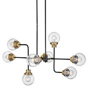 Hinkley Lighting Poppy 8 Light 45" Wide Abstract Chandelier with Clear Seedy Glass Black