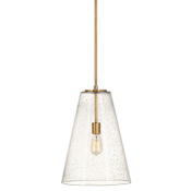 Hinkley Lighting Vance 1 Light 13" Wide Pendant with Seedy Glass Shade Heritage Brass
