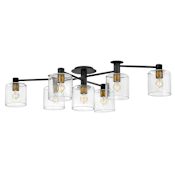 Hinkley Lighting Axel 7 Light 59" Wide Semi-Flush Ceiling Fixture Black