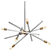 Hinkley Lighting Archer 6 Light 26" Wide Sputnik Chandelier Brushed Nickel / Brushed Bronze