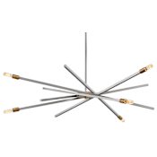 Hinkley Lighting Archer 6 Light 43" Wide Sputnik Chandelier Brushed Nickel / Brushed Bronze