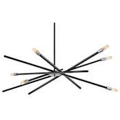 Hinkley Lighting Archer 6 Light 43" Wide Sputnik Chandelier Satin Black / Brushed Nickel
