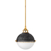 Hinkley Lighting Fletcher 2 Light 14" Wide Pendant with a Etched Opal Glass Shade Aged Zinc