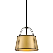 Hinkley Lighting Clarke 1 Light 16" Wide Pendant Black / Lacquered Dark Brass