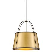 Hinkley Lighting Clarke 4 Light 25" Wide Pendant Black / Lacquered Dark Brass