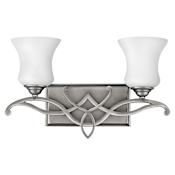 Hinkley Lighting Brooke 2 Light 16-1/2" Wide Bathroom Vanity Light with Etched Opal Glass Shades Antique Nickel