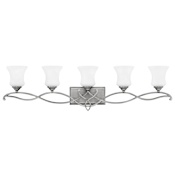 Hinkley Lighting Brooke 5 Light 41-1/2" Wide Bathroom Vanity Light with Etched Opal Glass Shades Antique Nickel
