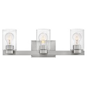Hinkley Lighting Miley 3 Light 22" Wide Bathroom Vanity Light with Clear Glass Shades Brushed Nickel