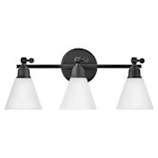 Hinkley Lighting Arti 3 Light 24" Wide Bathroom Vanity Light with Cased Opal Glass Black