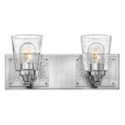 Hinkley Lighting Jackson 2 Light 16" Wide Bathroom Sconce with Clear Seedy Glass Shades Brushed Nickel