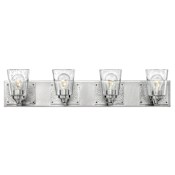 Hinkley Lighting Jackson 4 Light 33" Wide Bathroom Sconce with Clear Seedy Glass Shades Brushed Nickel