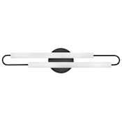 Hinkley Lighting Eos 2 Light 25" Wide LED Bath Bar with Etched Opal Glass Tubes Black