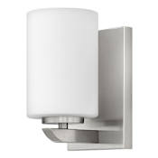 Hinkley Lighting Kyra 1 Light Bathroom Sconce with Etched Opal Glass Brushed Nickel